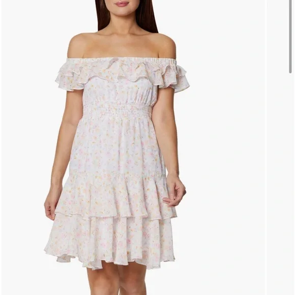knee length dresses for ladies Tulle Tiered Mini Dress – BCBGMAXAZRIA main image 1